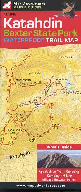 Katahdin & Baxter State Park Waterproof Trail Map